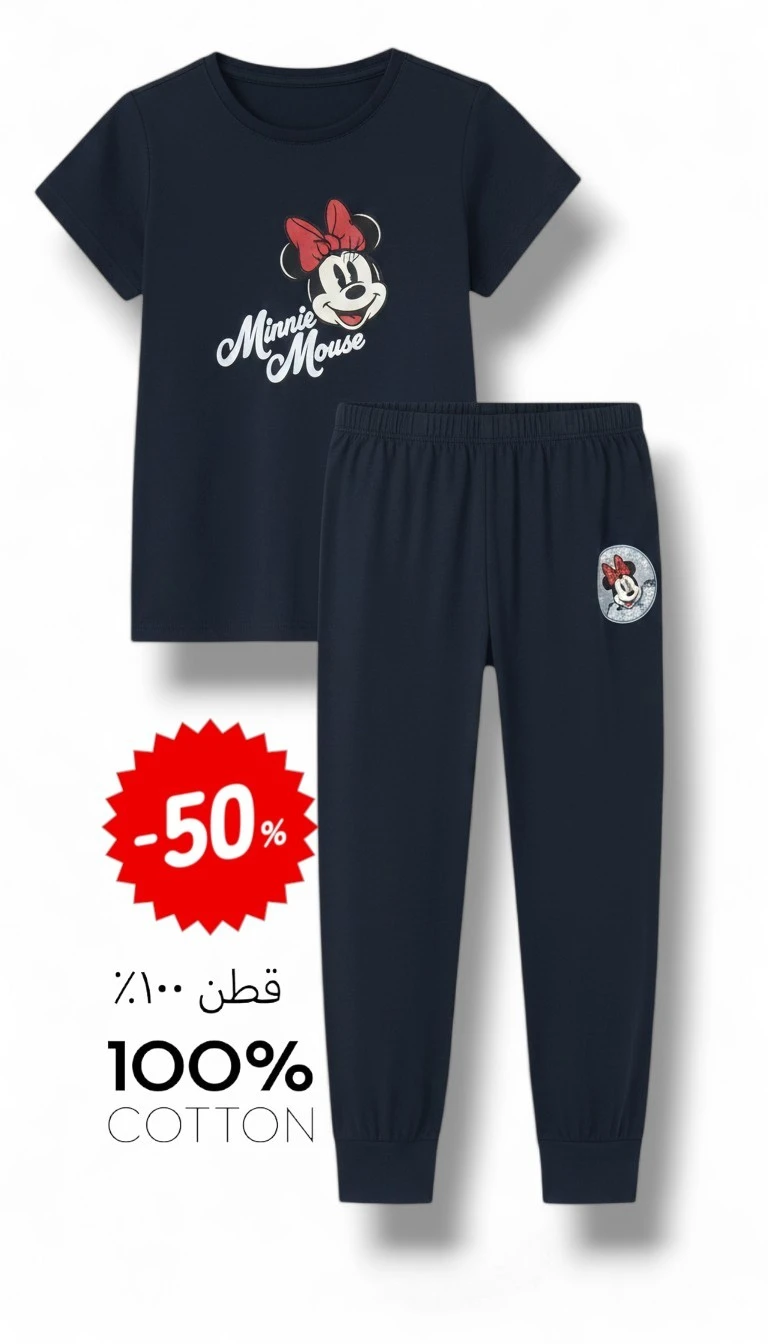 بيجامة اطفال ميني ماوس قطن 100%
